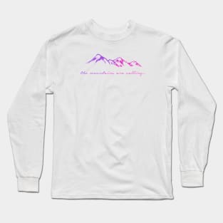 'The Mountains Are Calling' Design Long Sleeve T-Shirt